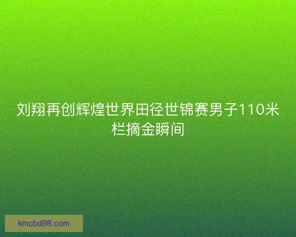 刘翔再创辉煌世界田径世锦赛男子110米栏摘金瞬间